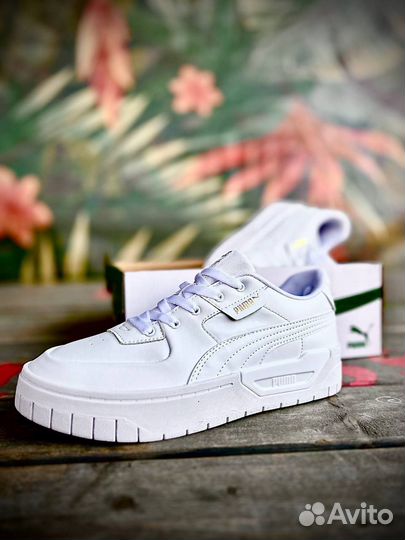 Puma Cali Sport белые кроссовки на высокой подошве