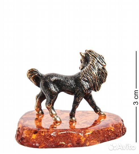 Фигурка Лошадка мал. (латунь, янтарь) A2101713