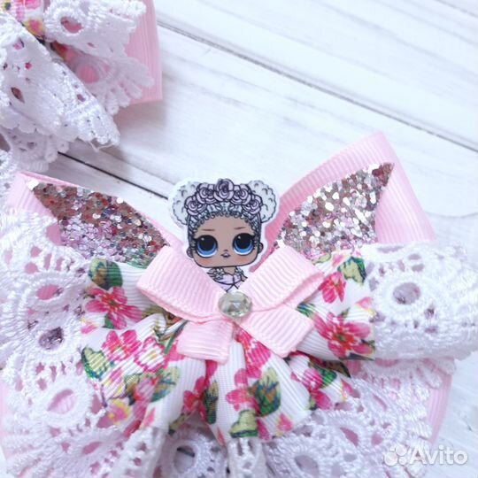 Бантики на зажимах/резинках, цена за 2 пары