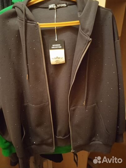 Толстовка турция хлопок 100/стразы новое
