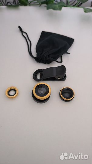 Набор линз для смартфона рыбий глаз, ширик, макро