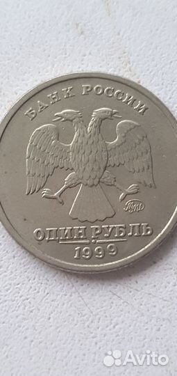 Монета 1 рубль, 1999 год, ммд, юбилейная Пушкин