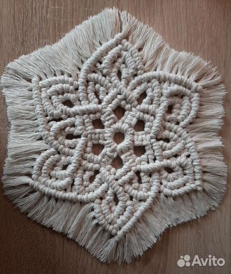 Макраме салфетка, подставка под горячее