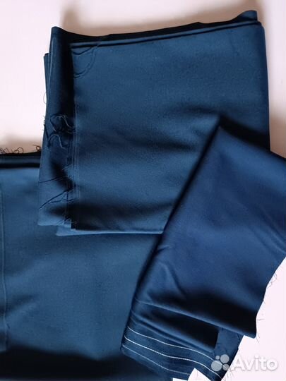 Ткань костюмная синяя шерсть СССР