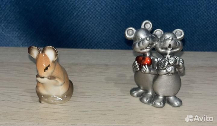 Сувениры, фигурки, статуэтки мышки. Гжель, лфз