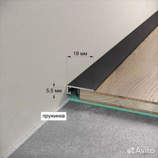 Микроплинтус Laconistiq Micro 19 ARM Чёрный Муар