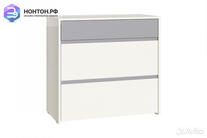 Комод Торонто 13.321 белый шагрень / стальной серы
