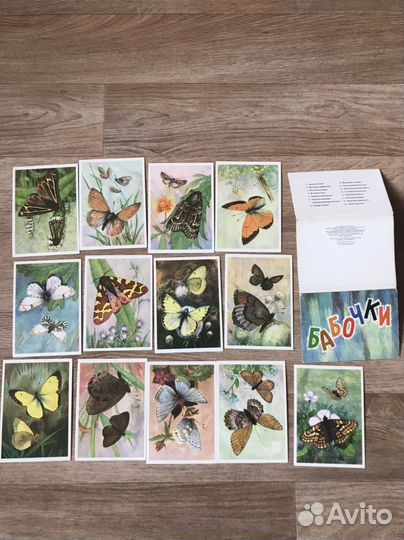 Наборы открыток СССР.Бабочки,Выпуск vi