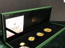 Набор из 5-ти золотых монет Китая "Панда 2020"