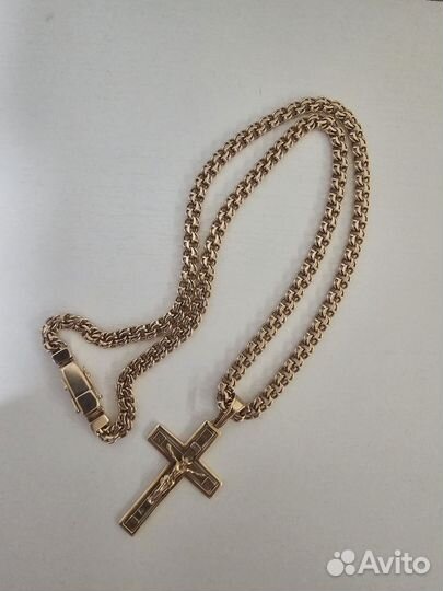 Золотая цепь с крестом