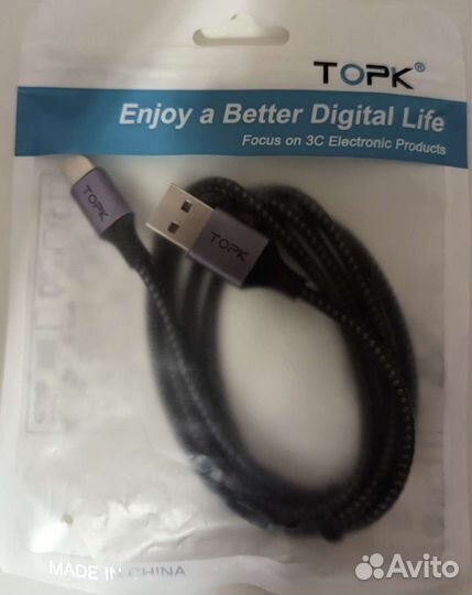 Кабель USB type-C 3А, 1м