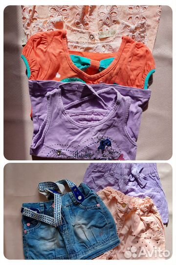 Одежда на девочку 6-12 месяцев пакетом
