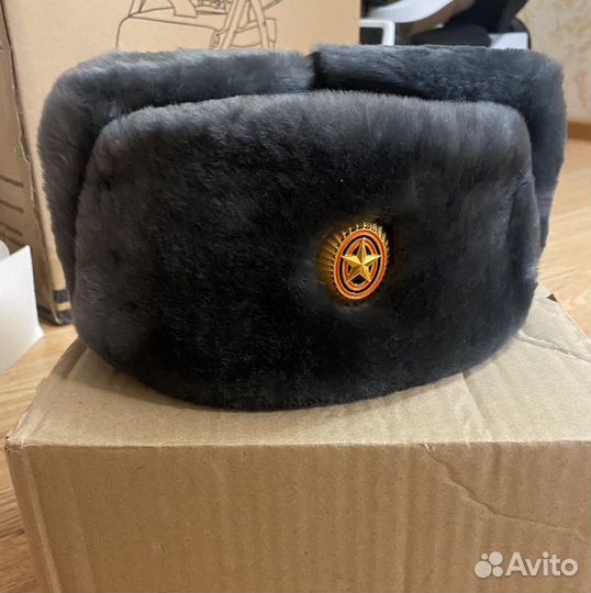 Шапка ушанка военная новая