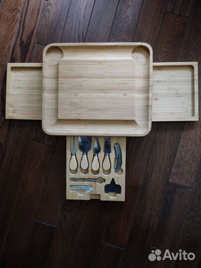 Подарочный набор для подачи сыра из бамбука