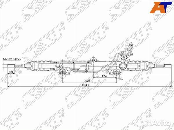 Рейка рулевая toyota land cruiser 200