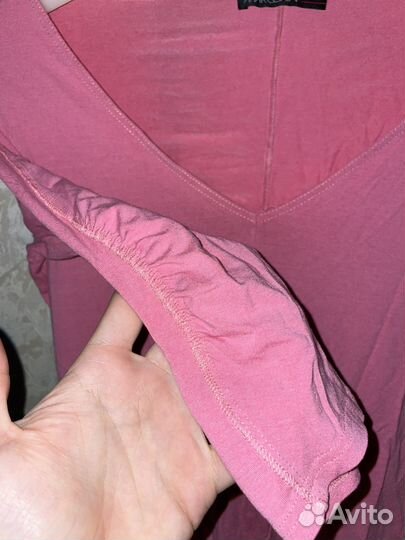 Пыльно-розовый топ с драпировкой