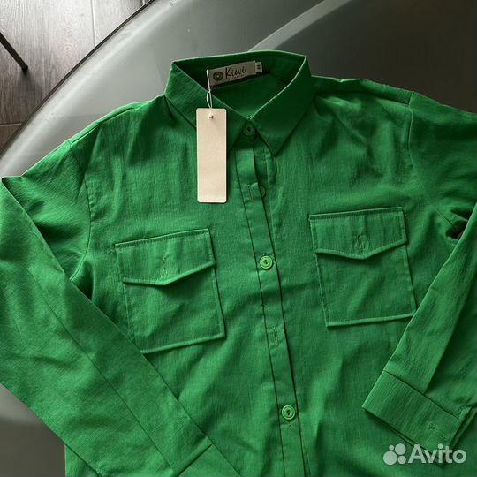 Рубашка новая зеленая (S-M)