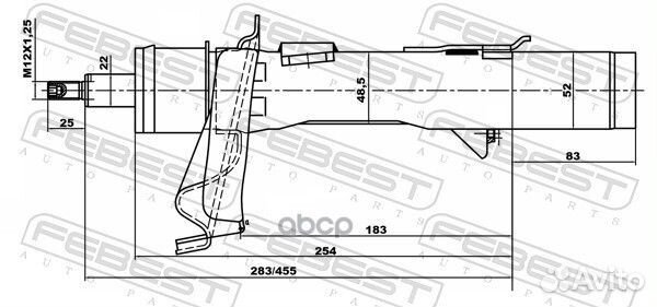 Амортизатор передний левый 216651984FL Febest