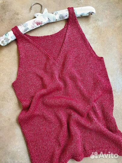 Майка вязаная, ручная работа