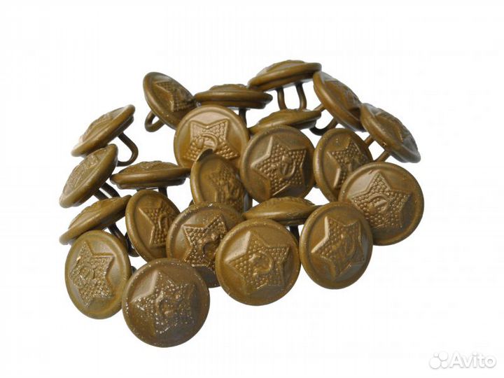 Пуговицы зеленые СССР 14мм со звездой