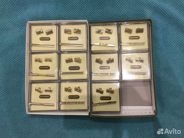 Зажим для галстука и запонки - комплект