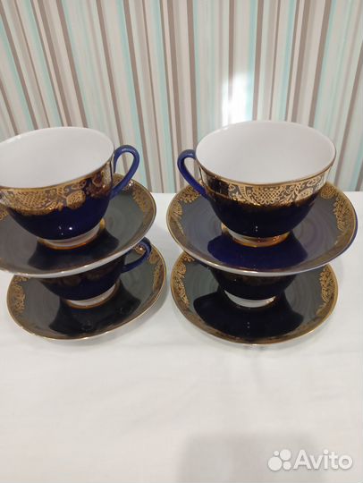Чайная пара фарфор лфз cobalt СССР