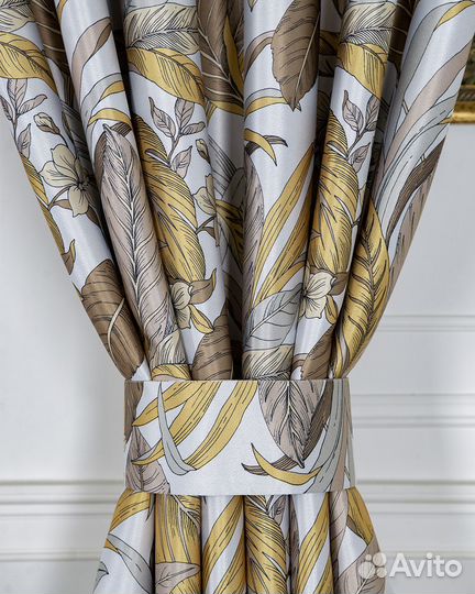 Шторы рогожка Доминик янтарь новые пошив