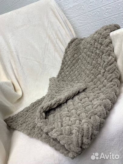 Плюшевый детский вязаный плед для новорожденных