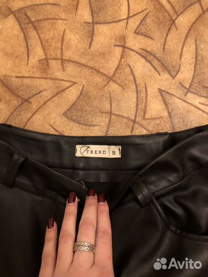 Кожаные брюки утепленные