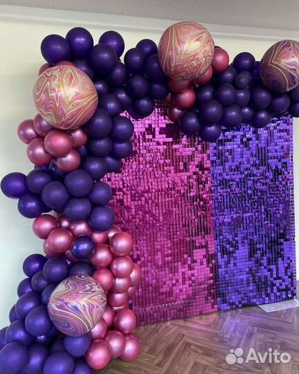 Фотозона из пайеток. Фотозона на праздник