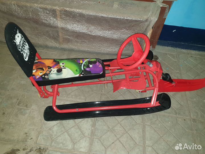 Снегокат ZooCosmiс SnowComet с колесиками красный