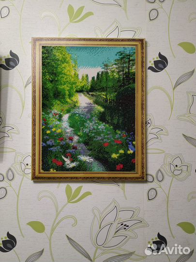 Алмазная мозайка: тропинка в лесу