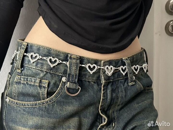Ремень-цепочка с сердечками