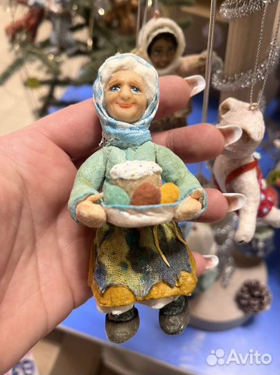 Ватные елочные игрушки