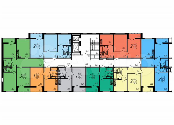 2-к. квартира, 57,2 м², 8/17 эт.