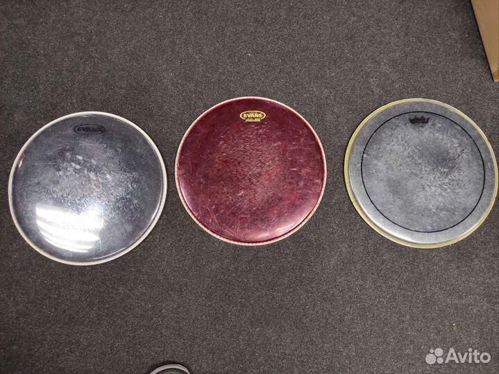 Пластики для барабанов бу 10,12,13,14 Remo, Evans