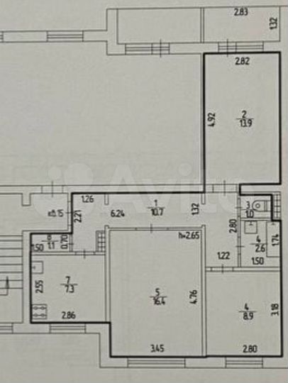 3-к. квартира, 61,9 м², 4/9 эт.