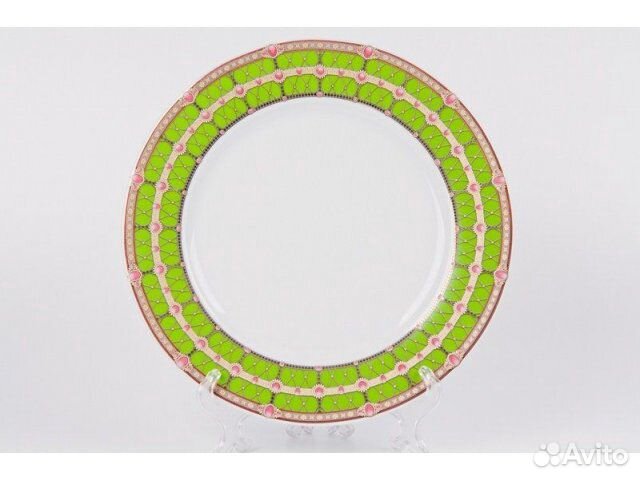 Набор тарелок 18 пр Каиро Зеленый орнамент Чехия
