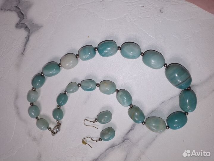 Бусы из натуральной бирюзы