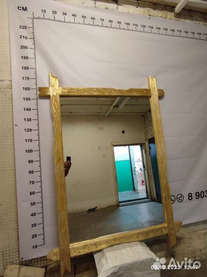 Зеркало ручной работы из сосны кело