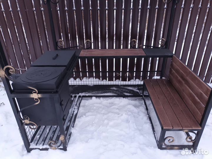 Мангальный комплекс / Мангал с крышей тандем