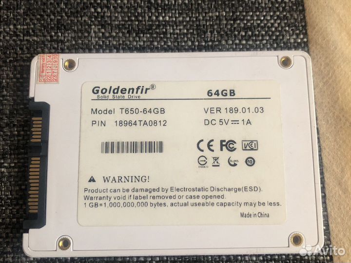 Жесткий диск ssd 64Gb