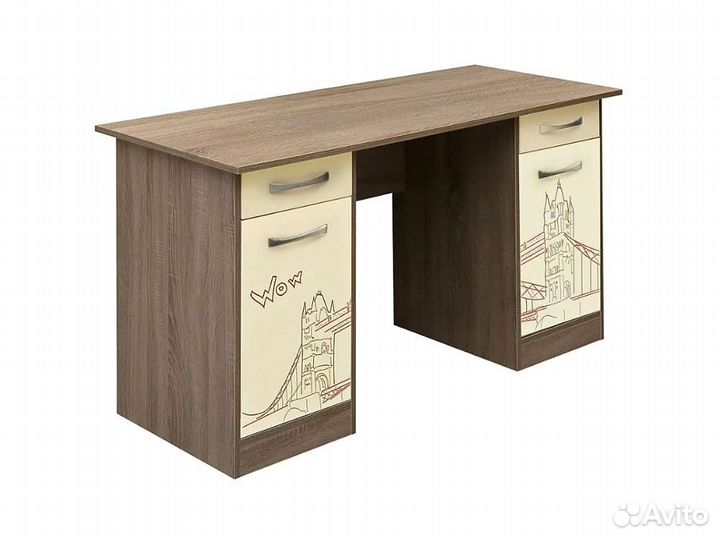 Письменный стол бритиш, Дуб трюфельный + крем