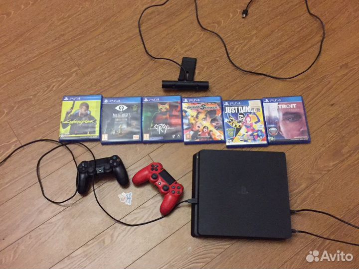 Sony playstation 4 slim + 6 игр + пс камера + дж