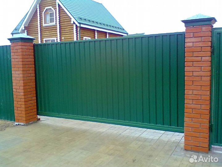 Установка откатных ворот