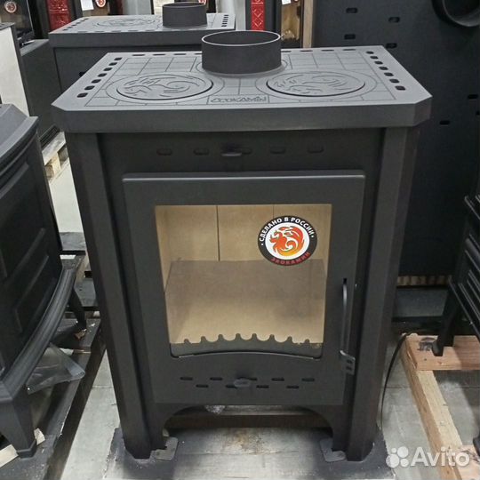 Печь-камин бавария с плитой