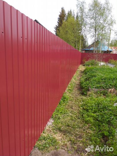 Монтаж забора из профлиста под ключ