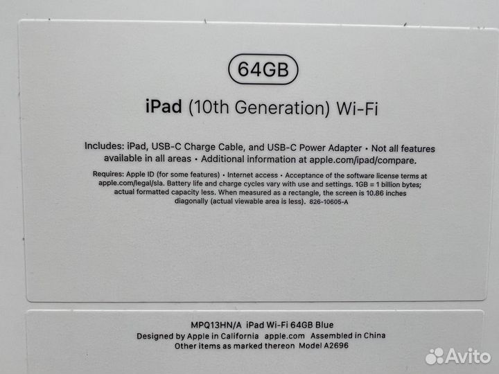 Apple iPad 10.9 2022 64gb wi-fi blue