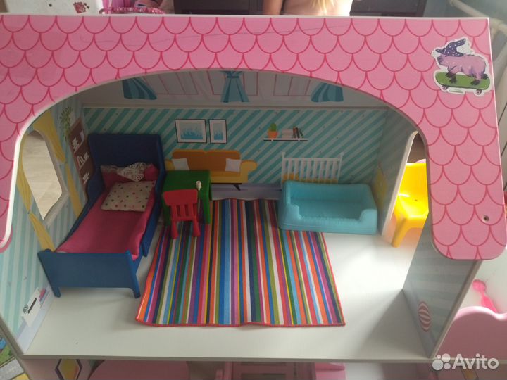 Кукольный домик для барби с мебелью