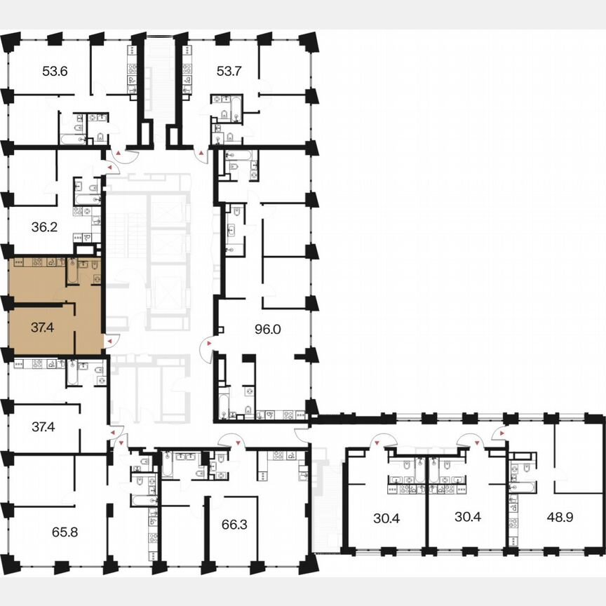 1-к. квартира, 37,4 м², 4/26 эт.